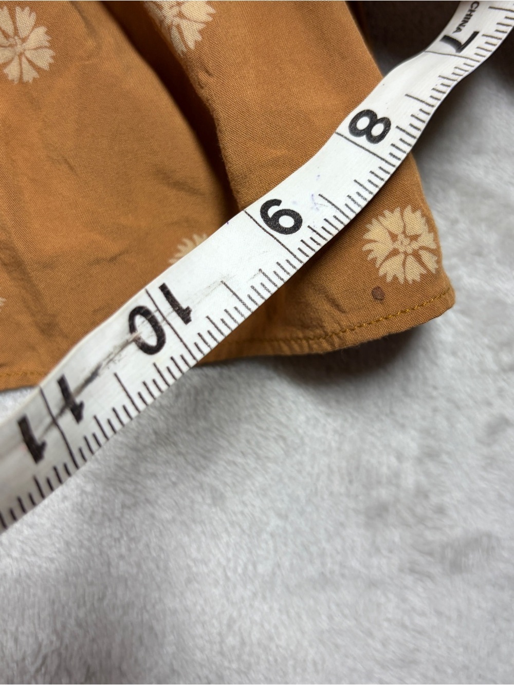 Madewell Bloom Dot Warm Hickory Cream Tan Tiered Ruffle Tie Neck Mini Dress M - Picture 9 of 17